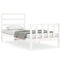 Bedframe zonder matras massief grenenhout wit 90x190 cm - thumbnail