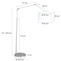 Steinhauer VloerlampGramineus 165cm grijs met effen witte kap - 9718ST - thumbnail