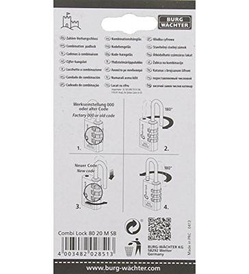 Burg Wächter 2851 Hangslot 22.50 mm Messing Cijferslot