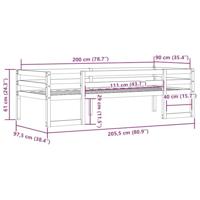 Kinderbedframe massief grenenhout 90x200 cm - thumbnail