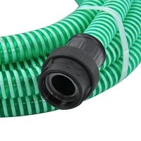 VidaXL Zuigslang met pvc koppelingen 1,1&apos;&apos; 7 m pvc groen - thumbnail
