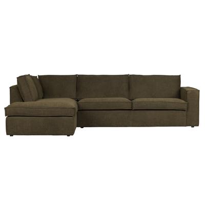 WOOOD Hoekbank 'Freddie' Links, Melange, kleur Warm Groen