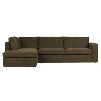 WOOOD Hoekbank 'Freddie' Links, Melange, kleur Warm Groen - thumbnail