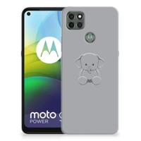Motorola Moto G9 Power Telefoonhoesje met Naam Grijs Baby Olifant - thumbnail