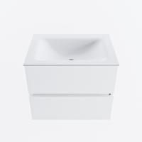 MONDIAZ VICA 60cm badmeubel onderkast Talc 2 lades. Wastafel CLOUD midden 1 kraangat, kleur Talc. - thumbnail