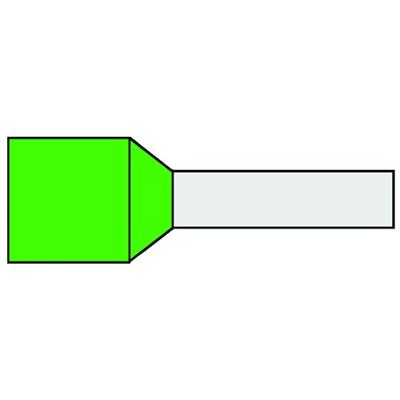 Adereindhuls 6qmm Groen penlengte = 12mm Geïsoleerd 100 stuks 720080 Klemko hersluitbare verpakking