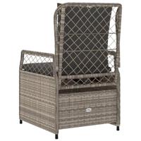 Tuinstoelen 2 st verstelbaar poly rattan lichtgrijs - thumbnail