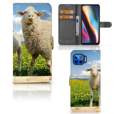 Motorola Moto G 5G Plus | Telefoonhoesje | Met pasjeshouder | Schaap en Lammetje Motorola Moto G 5G Plus | Telefoonhoesje | Met pasjeshouder | Schaap en Lammetje