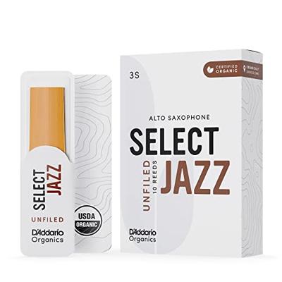 D&apos;Addario Woodwinds ORRS10ASX3S Organic Select Jazz Altsaxofoonriet, 3 Soft, 10-pack, Unfiled