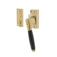 Intersteel Raamsluiting rechts Ton 400 SKG1 afsluitbaar - messing getrommeld/ebbenhout - thumbnail