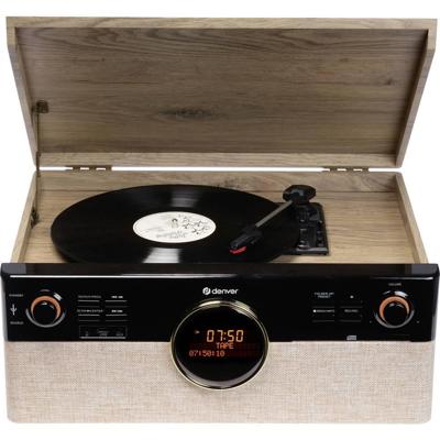 Denver MRD-180 Retro-stereoset DAB+, Bluetooth, CD, Cassette, Platenspeler Zwart, Hout Denver MRD-180 Retro-stereoset DAB+, Bluetooth, CD, Cassette, Platenspeler Zwart, Hout