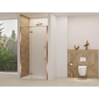 Van Rijn Products ST07 Deur vast deel - 118x200cm - helder glas - stabilisatiestang - Koper Geborsteld ST07300120HESC - thumbnail