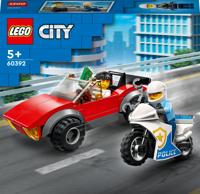 LEGO City - Achtervolging auto op politiemotor constructiespeelgoed 60392 - thumbnail