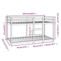 Stapelbed massief grenenhout wit 90x200 cm - thumbnail