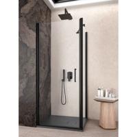Douchecabine Lacus Giglio Evo 1 Klapdeur Helder Glas Zwart (alle maten) - thumbnail