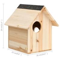 VidaXL Eekhoornhuisje 26x25x29 cm massief vurenhout - thumbnail