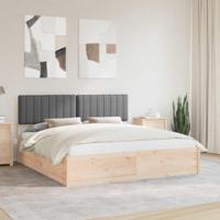 Bedframe met Gevoerd Hoofdgedeelte Donkergrijs 180 x 200 cm - thumbnail