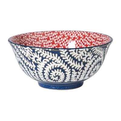 Schaaltje Amily groot - donkerblauw/rood - ø15.5x7 cm Schaaltje Amily groot - donkerblauw/rood - ø15.5x7 cm