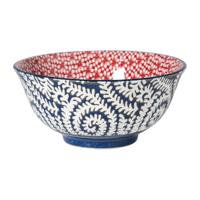 Schaaltje Amily groot - donkerblauw/rood - ø15.5x7 cm - thumbnail