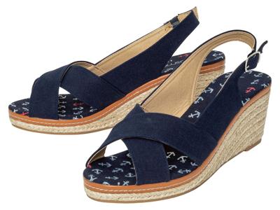 esmara Dames sandalen met sleehak (Marineblauw, 40)