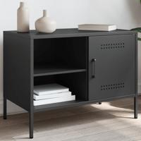 Tv-meubel 68x39x50,5 cm staal zwart - thumbnail