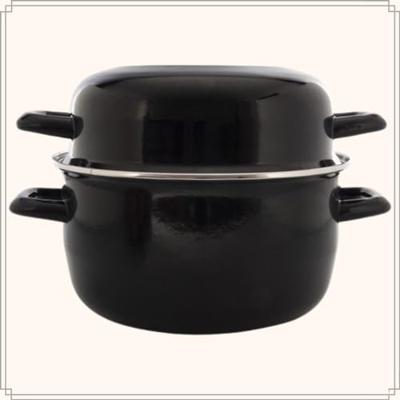 OTIX Mosselpan Mosselpot Inductie Alle warmtebronnen Zwart Emaille...