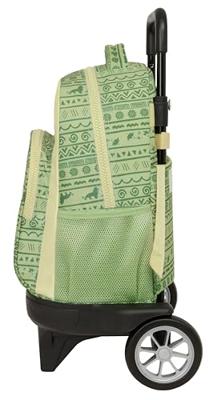 Schoolrugzak met Wielen Mufasa Groen Beige 33 x 45 x 22 cm