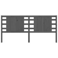 Hoofdbord 166x4x100 cm massief grenenhout grijs - thumbnail