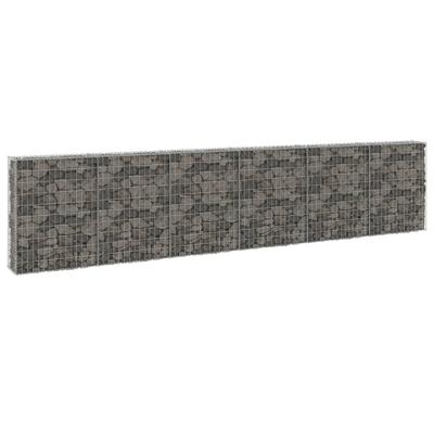 VidaXL Schanskorfmuur met deksels 300x30x100 cm gegalvaniseerd staal