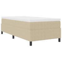 Boxspring bed Lichtgrijs en wit. 203 x 80 x 60 cm Katoenen stof - thumbnail