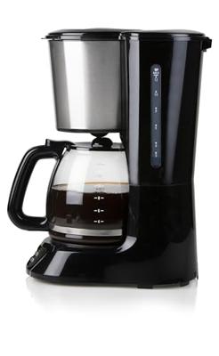 DOMO DO1065K Koffiezetapparaat Zwart, RVS Capaciteit koppen: 12 Display, Timerfunctie, Glazen kan