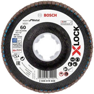 Bosch Accessoires Lamellenschijf X551 115mm G60 Fiber schuin X-LOCK - 2608619808