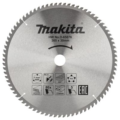 Makita Accessoires D-65676 Afkortzaagblad | div. materialen | 305x30x2,8 | 80T | 5g - D-65676