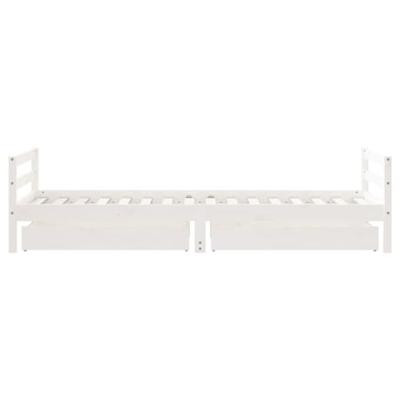 Kinderbedframe met lades 80x200 cm massief grenenhout wit