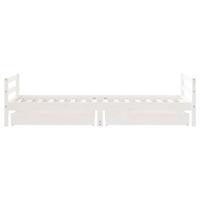 Kinderbedframe met lades 80x200 cm massief grenenhout wit - thumbnail