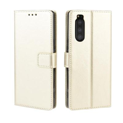 Retro Crazy Horse textuur horizontale Flip lederen case voor Sony Xperia 2 met houder & kaartsleuven & fotolijstjes (goud)