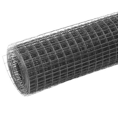 VidaXL Kippengaas 10x1,5 m staal met pvc coating grijs VidaXL Kippengaas 10x1,5 m staal met pvc coating grijs