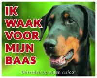 Dobermann Waakbord - Ik waak voor mijn baas - thumbnail