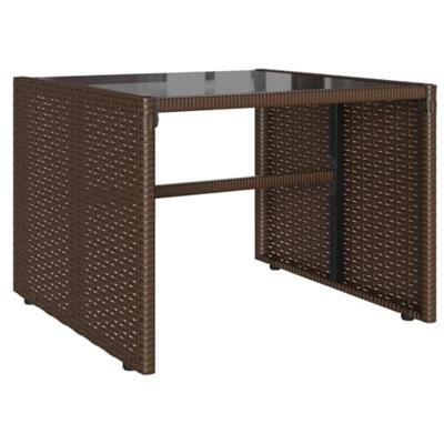 4-delige Loungeset met kussens poly rattan bruin