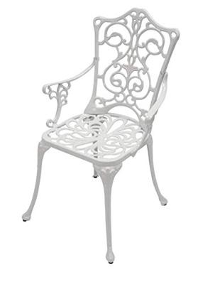 Bistrostoel Antiek met armleuningen - wit