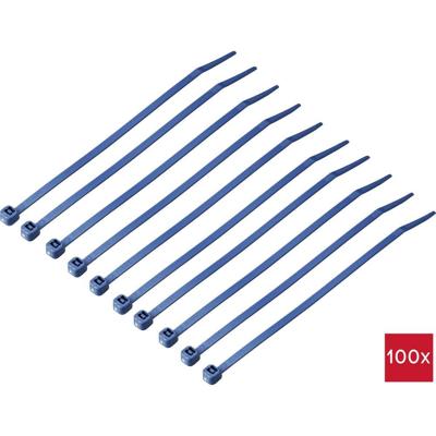 TRU COMPONENTS TC-12533344 Kabelbinder 150 mm 3.6 mm Blauw Detecteerbaar (metaal) 100 stuk(s)