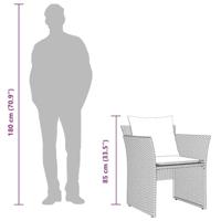 Tuinstoel met voetenbank poly rattan beige - thumbnail