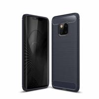 Geborsteld textuur Carbon Fiber schokbestendig TPU Case voor Huawei mate 20 Pro (marineblauw) - thumbnail