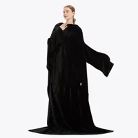 Original Hoodie deken zwart groot en lang - thumbnail