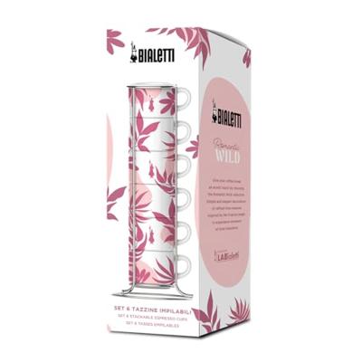 Bialetti Primavera Set van 6 espressokopjes op voet - Roze