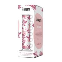 Bialetti Primavera Set van 6 espressokopjes op voet - Roze - thumbnail