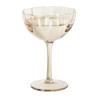 Wijnglas klein geschulpt - goudkleurig - 150 ml