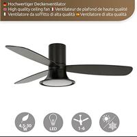Beacon Zwarte ventilator met lampFlusso Ø 132cm - 210662 - thumbnail