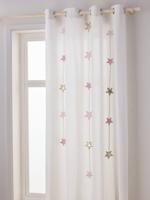 Gordijn met eyelet van sterren ecru - thumbnail