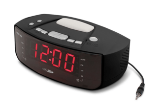 Wekkerradio met Wake Up Light en FM Radio - Netstroom - Digitale Wekker met USB Oplader - Zwart (HCG101)
